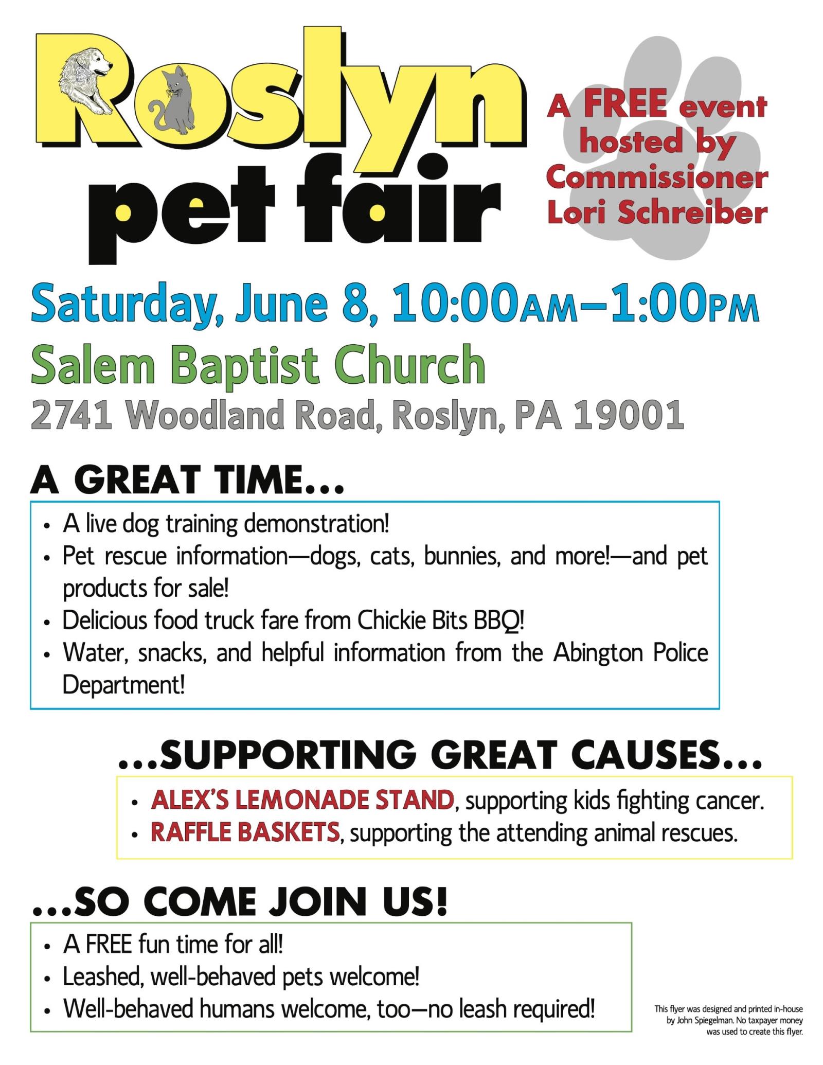 2024 Roslyn Pet Fair Flyer