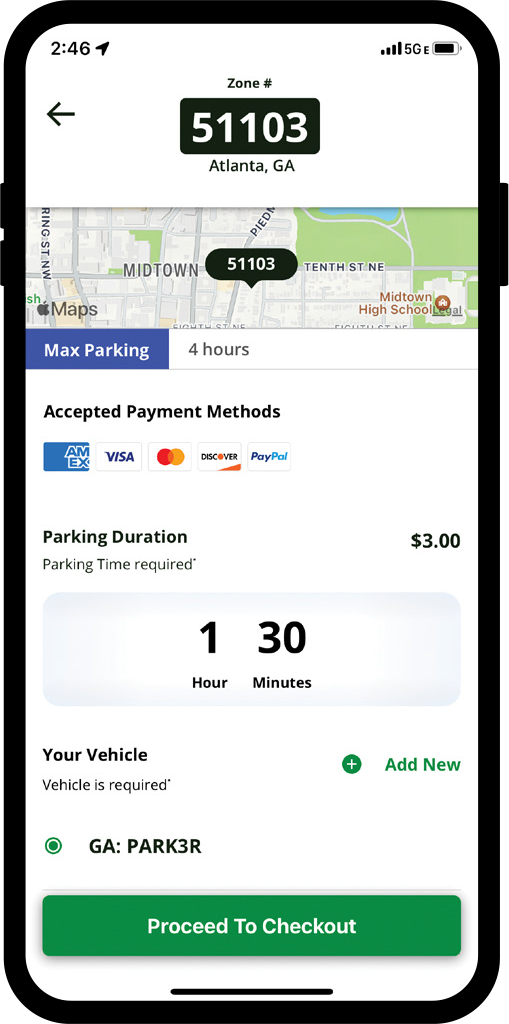 ParkMobile Step 2 - Select the duration of time you want to park