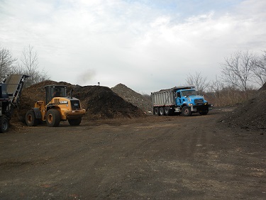 Image of mulch compost at the Public Works yard.