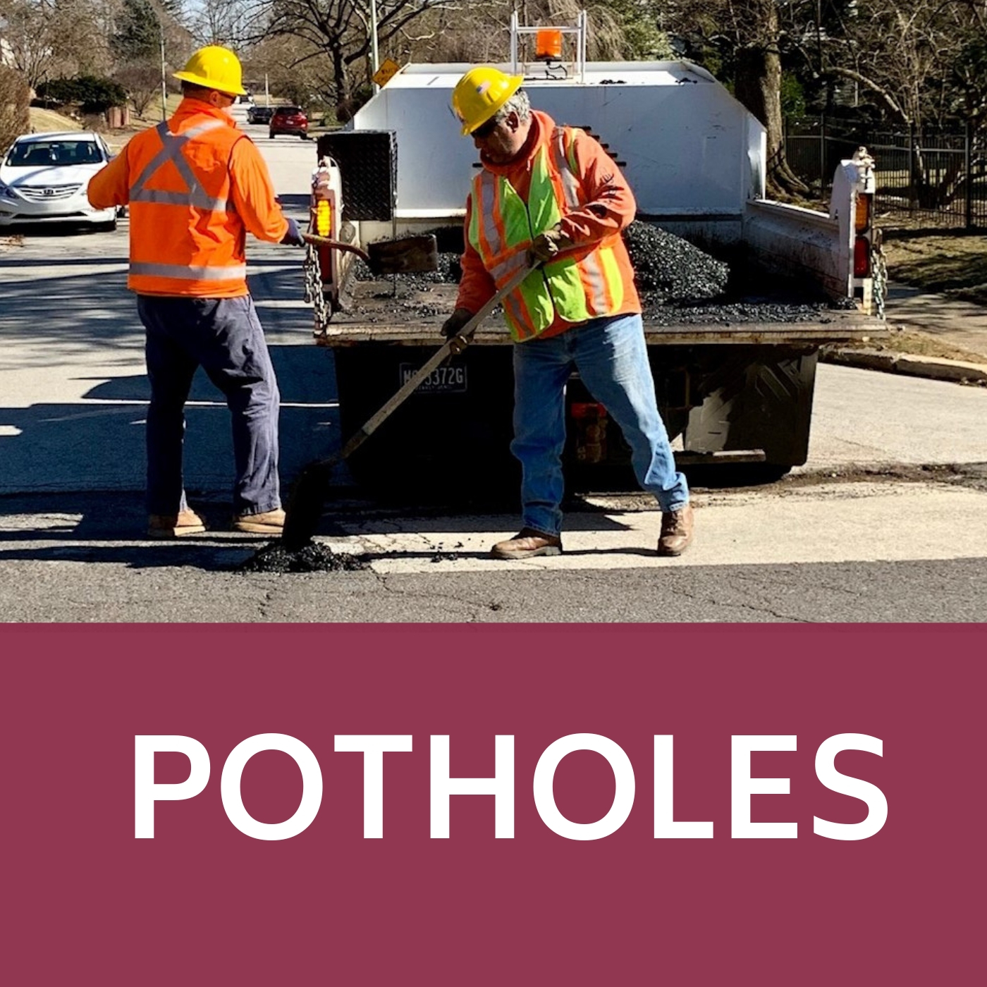 Potholes Icon that links to the potholes information webpage