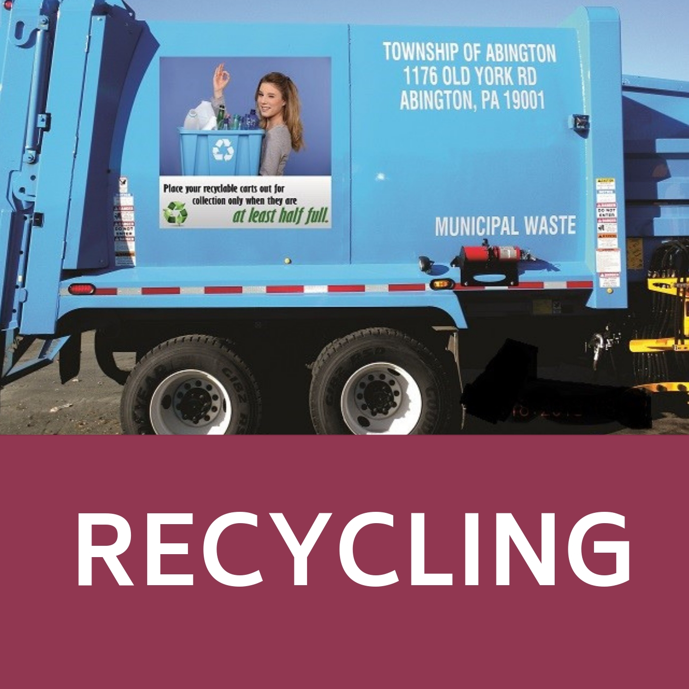 Recycling Icon that links to webpage with information about Township recycling