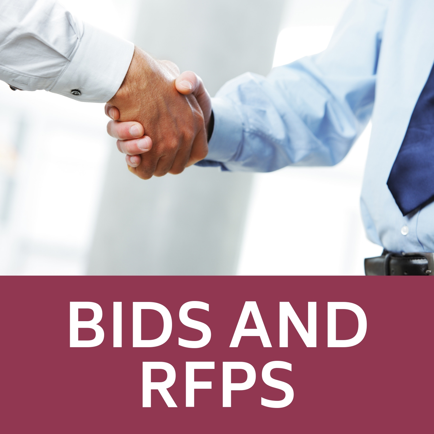 Image of handshake that links to the BIDS and RFPS web-page. 