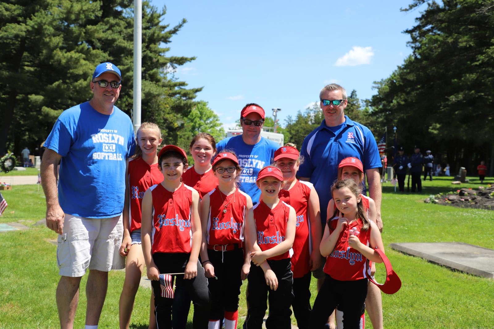 Rosyln Boys and Girls Club, softball team group picture