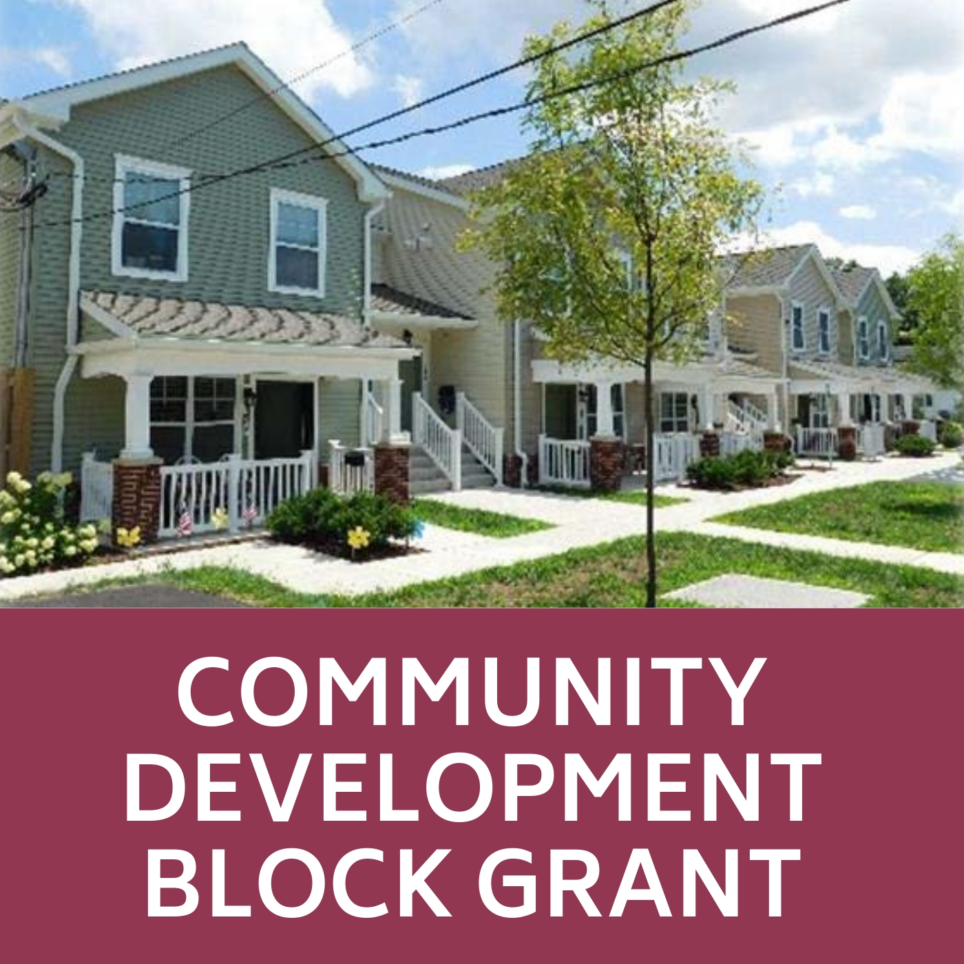 Community Development Block Grant Icon of houses that links to the Community Development Block Grant web-page. 