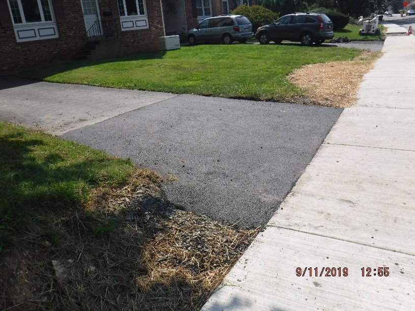 Driveway adjustment on Tyson Ave.