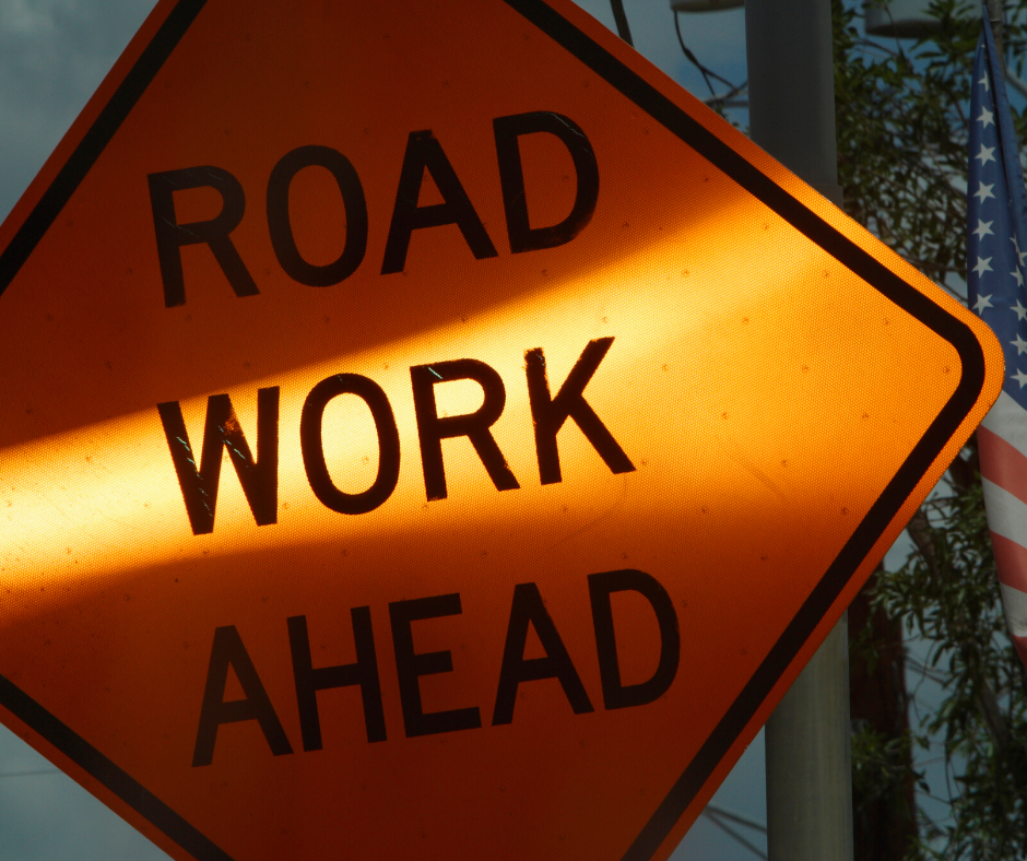 road work ahead sign