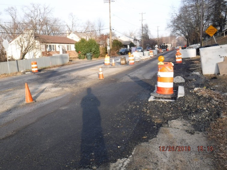 Drainage construction on Tyson Ave. east of Bradfield Rd.