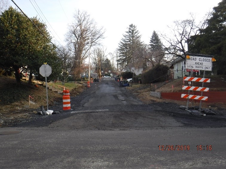 Ongoing reconstruction of Custer Ave looking south from Tyson Avenue