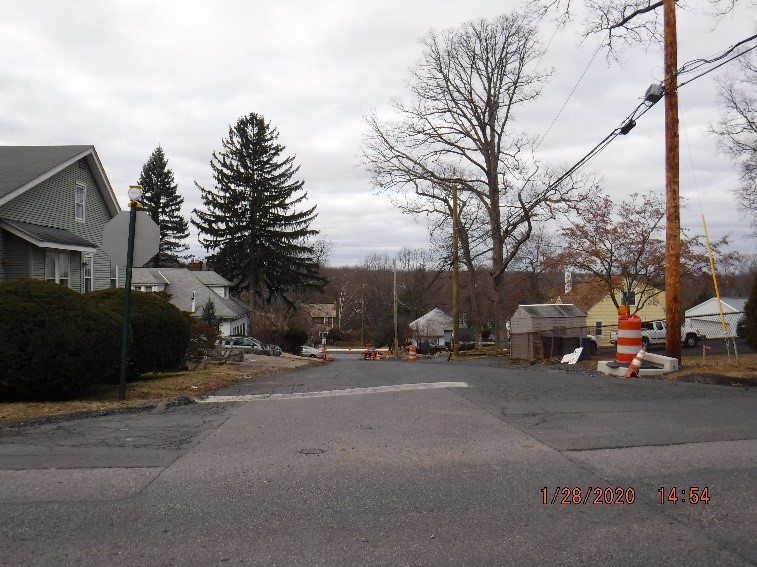 Ongoing reconstruction of Custer Avenue looking toward Tyson Avenue