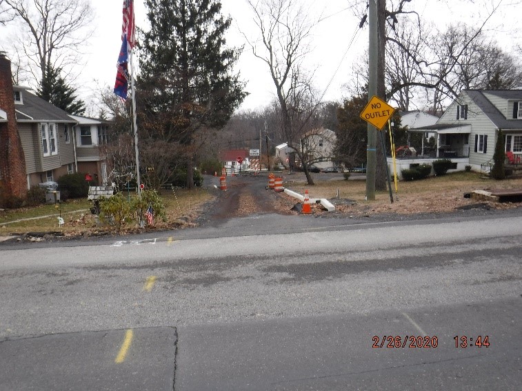 Ongoing reconstruction of Bruce Avenue looking from Edge Hill Road