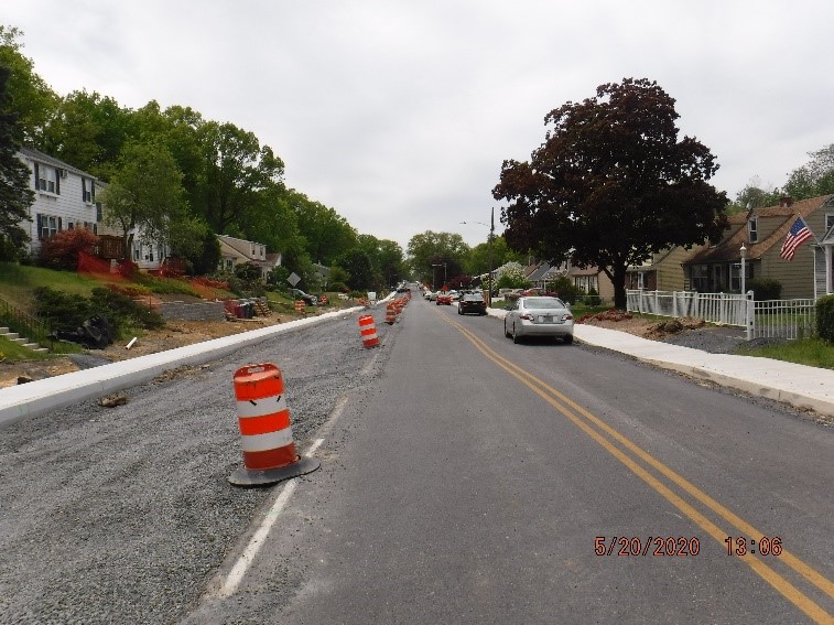 Tyson Avenue roadyway construction looking west from Bradfield Road