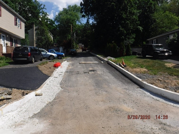 Bruce Avenue curb and roadway construction looking south from Tyson Avenue