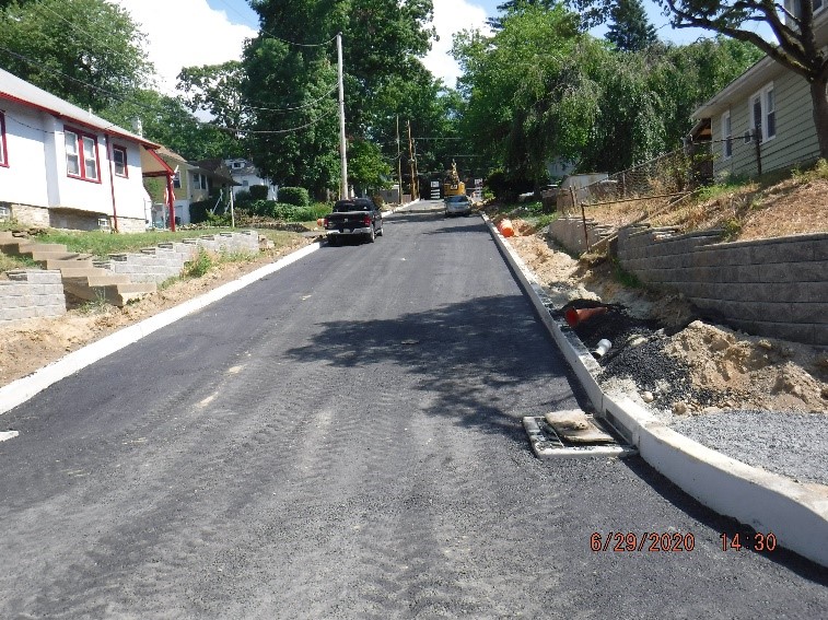 Custer Avenue roadway construction looking south from Tyson Avenue