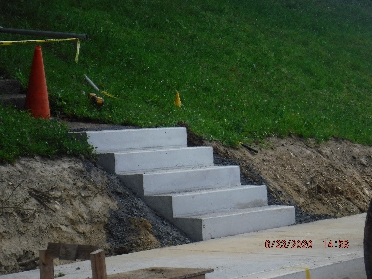 New concrete steps on Tyson Avenue