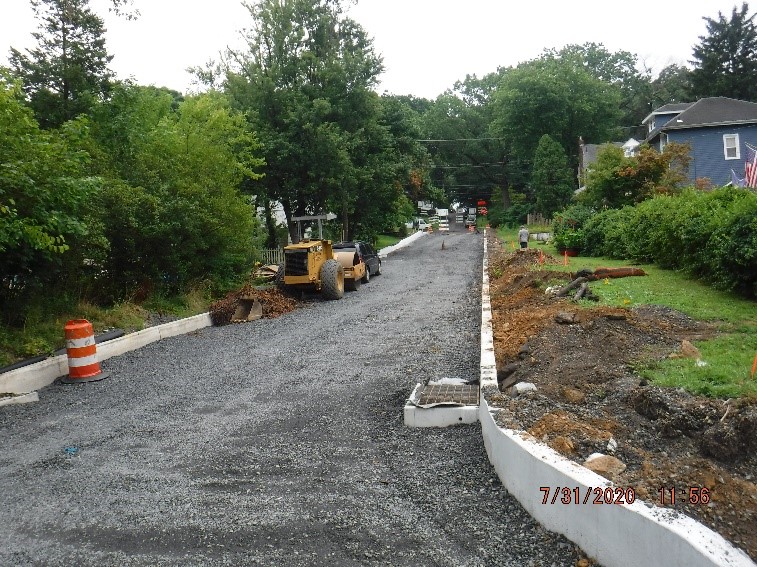 Ardsley Ave. roadway construction looking south from Tyson Ave.