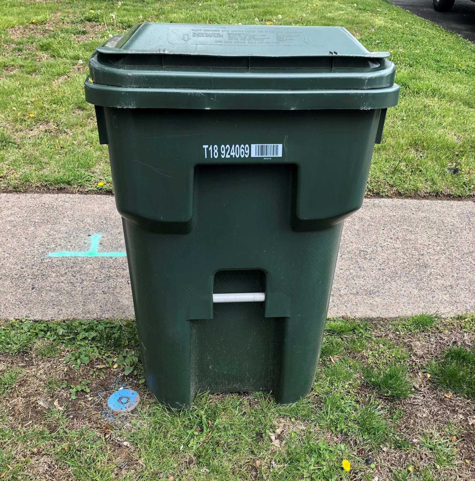 Green Trash Can