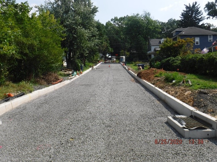 Ardsley Avenue roadway construction looking south on Tyson Avenue