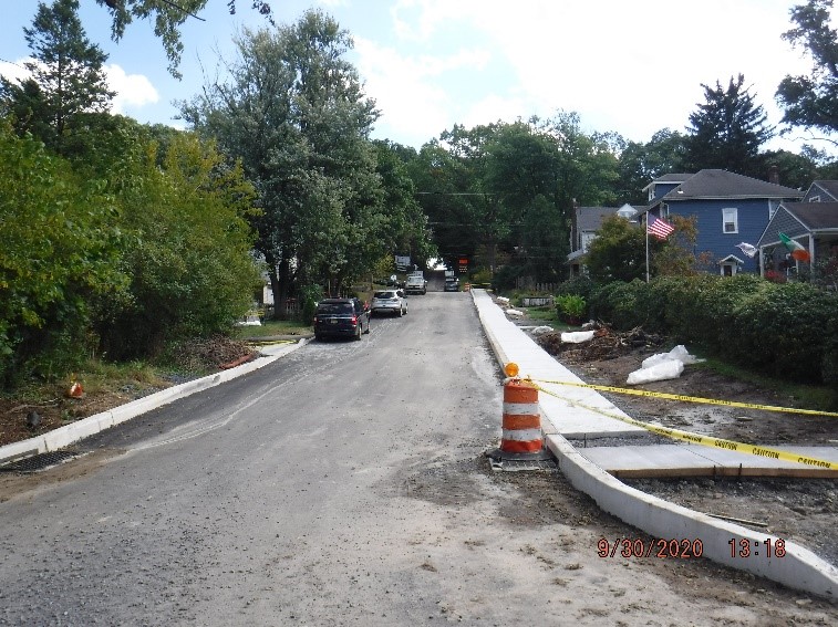 Ardsley Ave. construction looking south from Tyson Ave.