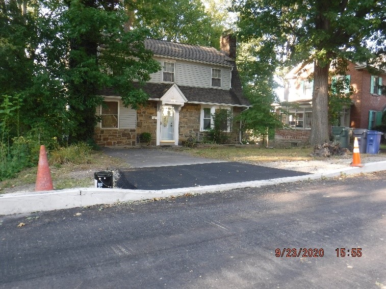 Driveway adjustments on Edge Hill Road