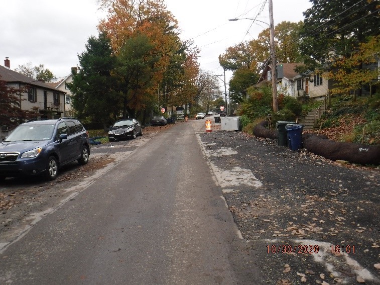 Drainage construction on Edge Hill Road just west of Bradfield Road