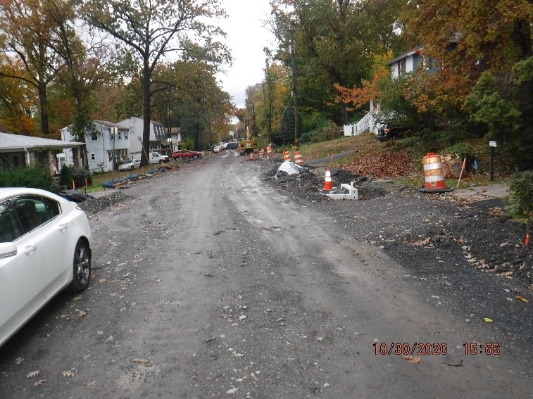 New drainage inlets on Edge Hill Road between Custer Ave. and Bradfield Road