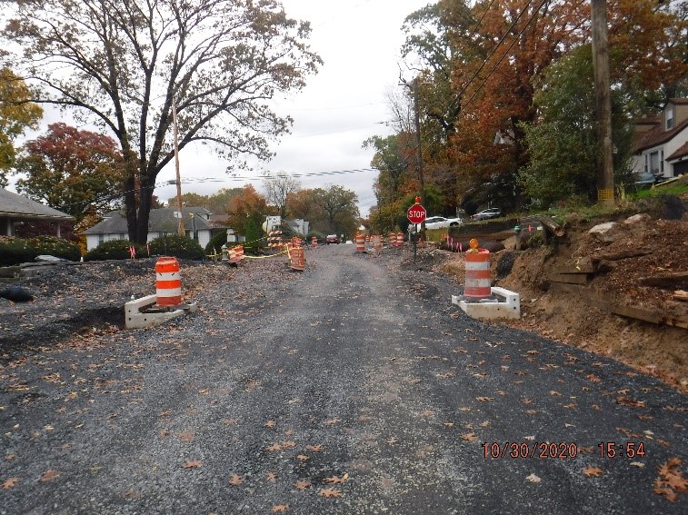 New drainage inlets on Edge Hill Road just west of Custer Ave.