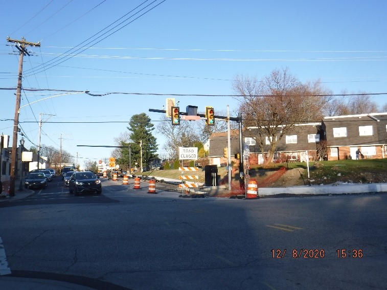 Traffic signal construction at the intersecton of Tyson Avenue and Jenkintown Road