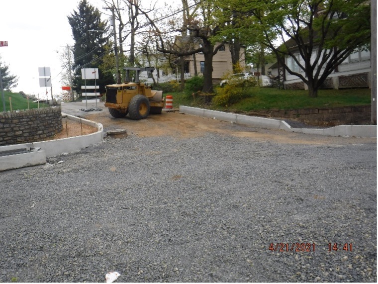 new concrete curb bradfield edge hill