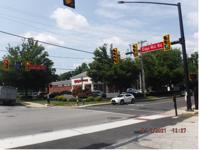 Image of New Traffic Signals and Signs Jenkintown Road at SEPTA Ardsley Station Parking Lot