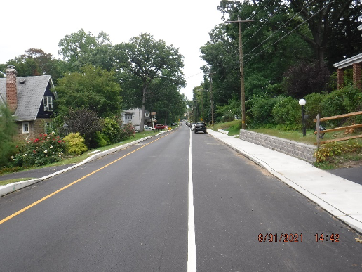 Edge Hill Road Looking East from Custer Ave