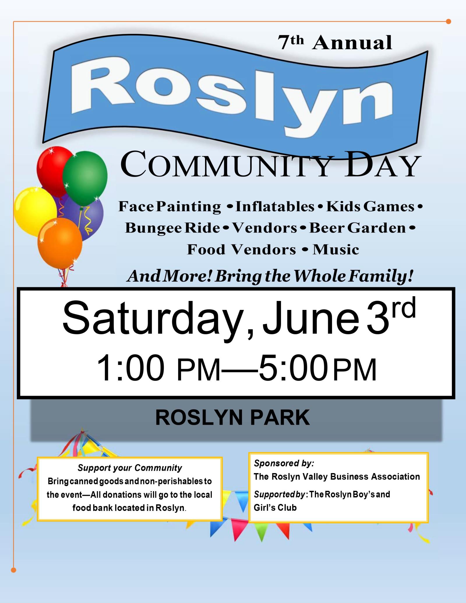 Roslyn Community Day Flyer 6_3_23